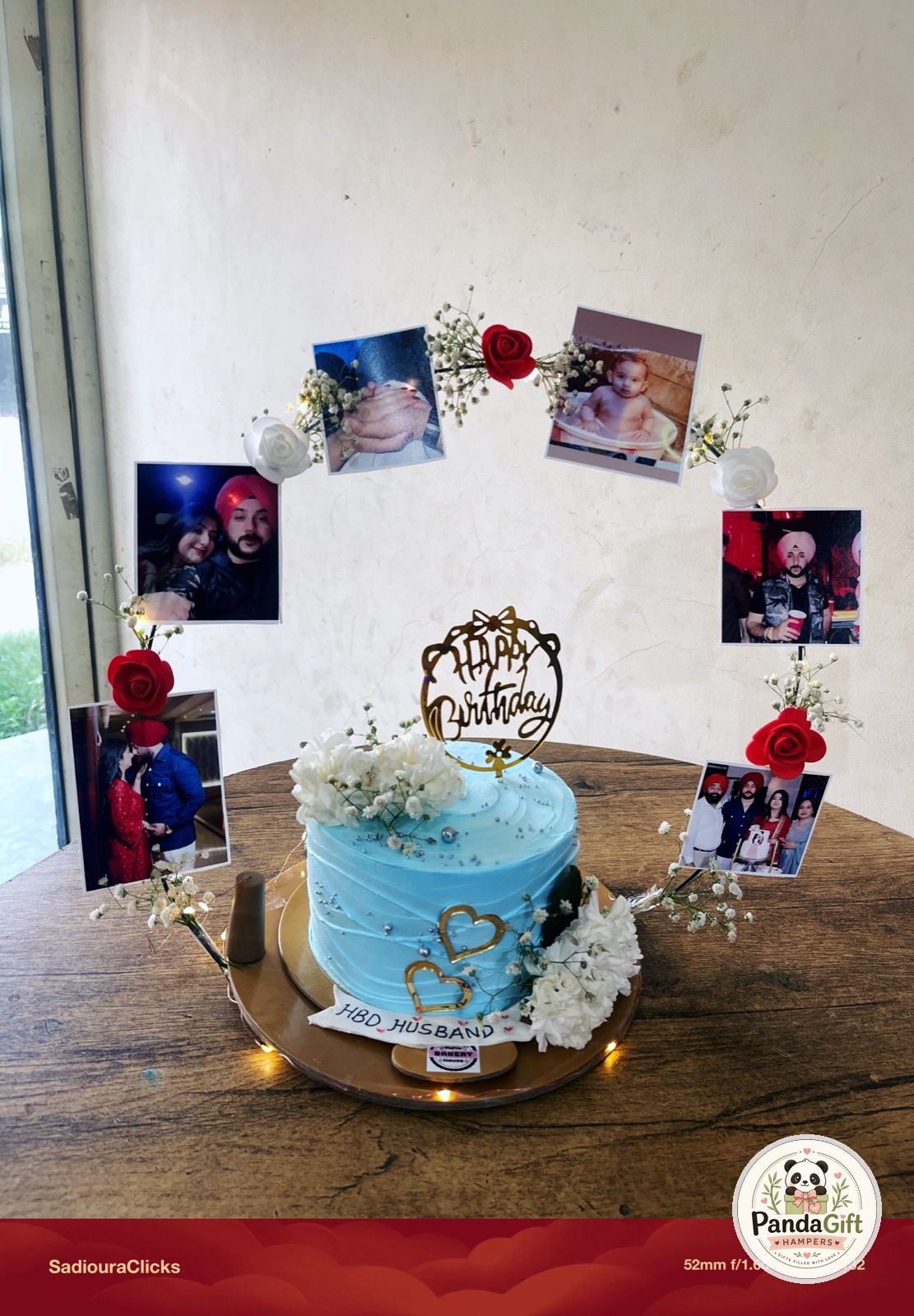 Floral Arch Suspended Photo Memory Cake